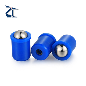 Posicionadores de bola lisos Press-Fit cortos con collar y bola azul