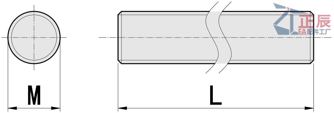 Pernos totalmente roscados Espárragos Punta plana ANE