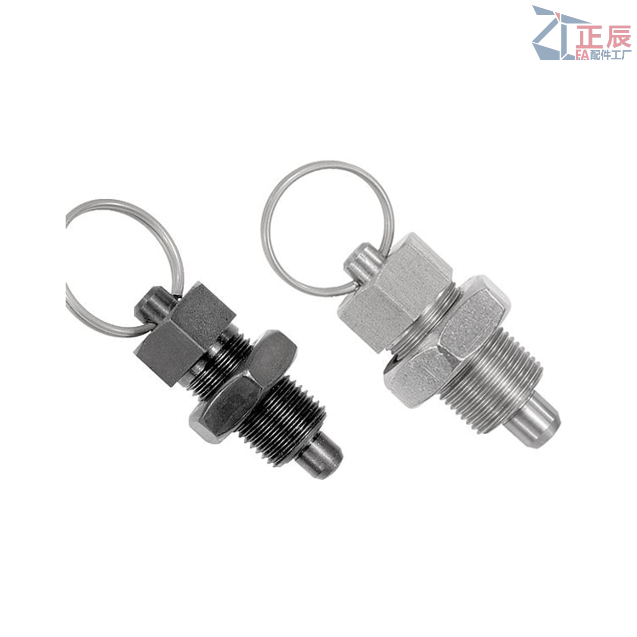 Posicionadores de indexación de acero inoxidable sin bloqueo con anillo de tracción Lazo de alambre Serie GN 717 PBUL