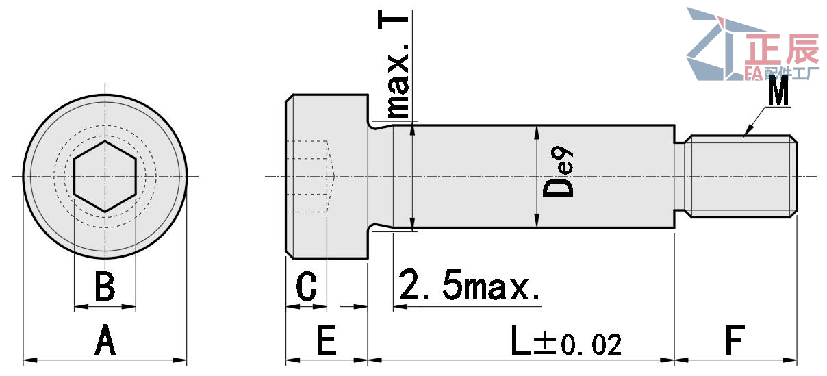 Pernos de hombro de precisión de acero MSBL SCM435 