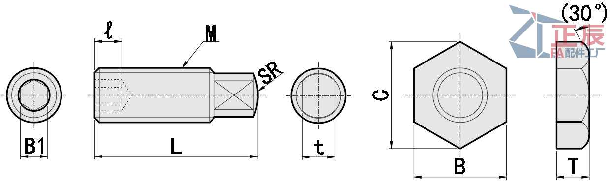 Tornillos de tope de ajuste Planos con punta hueca hexagonal HANS SHANS
