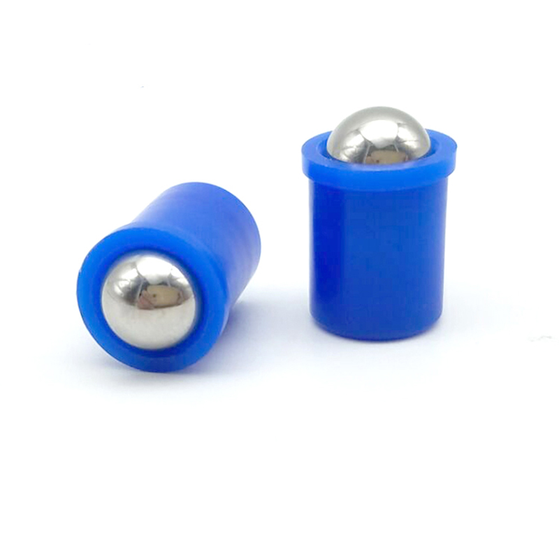 Posicionadores de bola lisos Press-Fit cortos con collar y bola azul