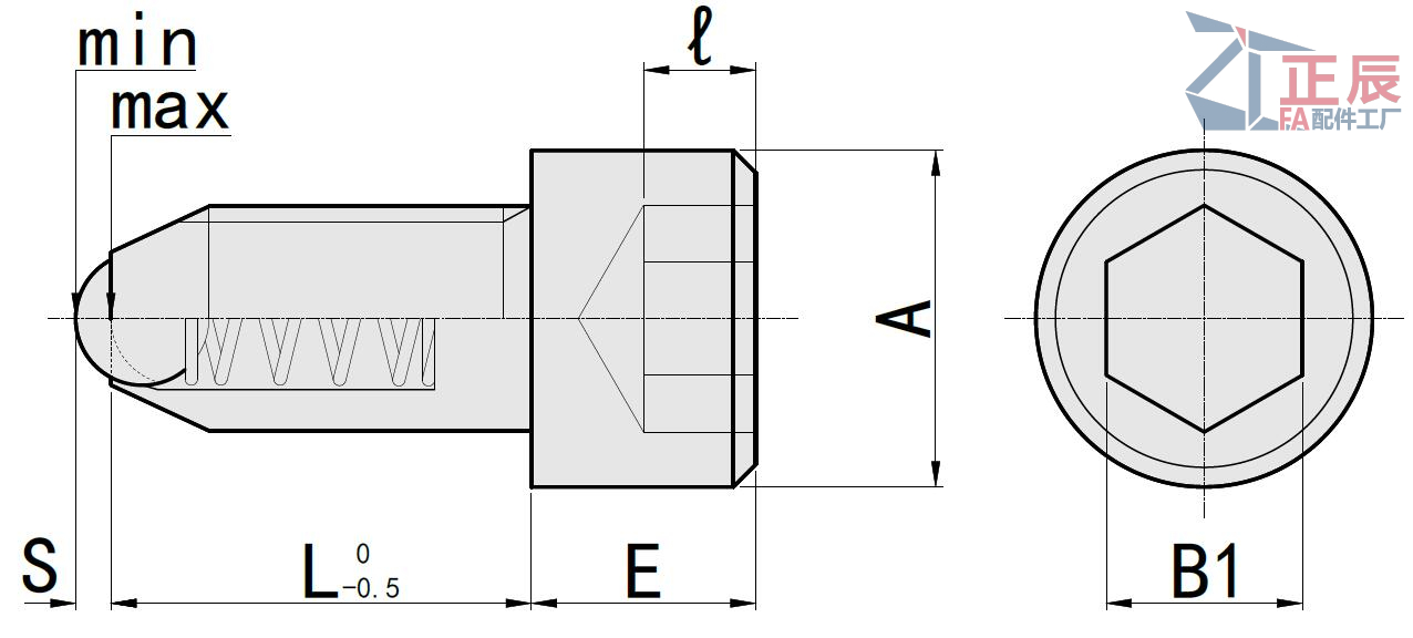Émbolos de bola Tornillo de cabeza hueca hexagonal BPRL BPRH