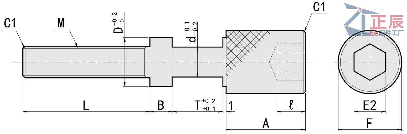 Pernos de ajuste Cabeza moleteada con casquillo hexagonal AJKTN AJKTNS