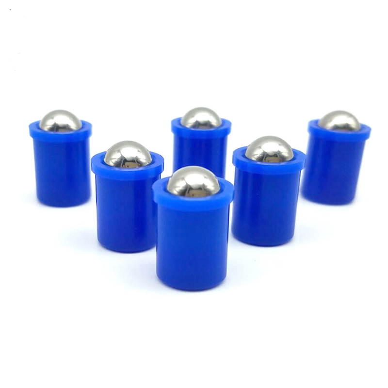 Posicionadores de bola lisos Press-Fit cortos con collar y bola azul