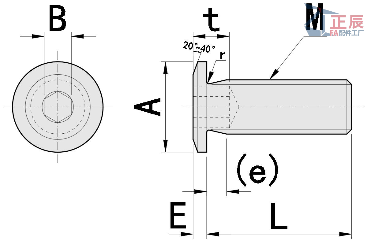 Tornillo de cabeza hueca hexagonal de perfil ultrabajo CBSTSR M2-M6