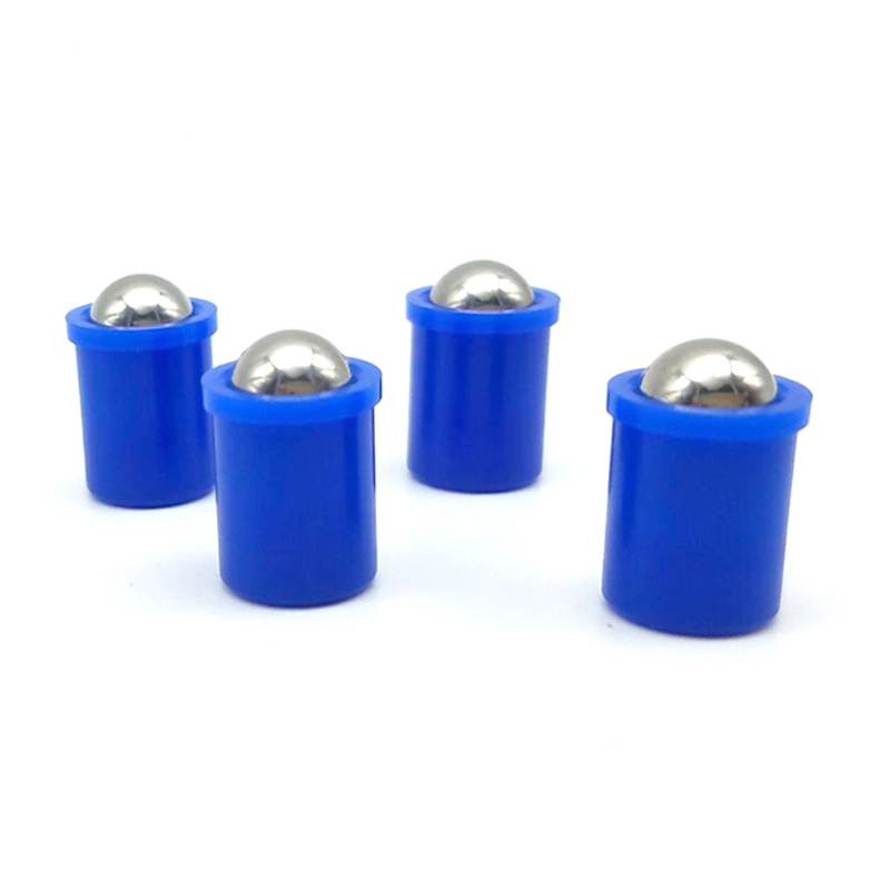 Posicionadores de bola lisos Press-Fit cortos con collar y bola azul