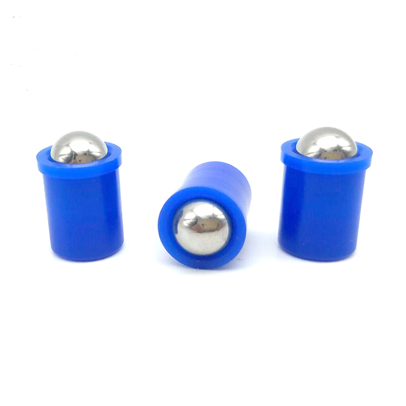 Posicionadores de bola lisos Press-Fit cortos con collar y bola azul