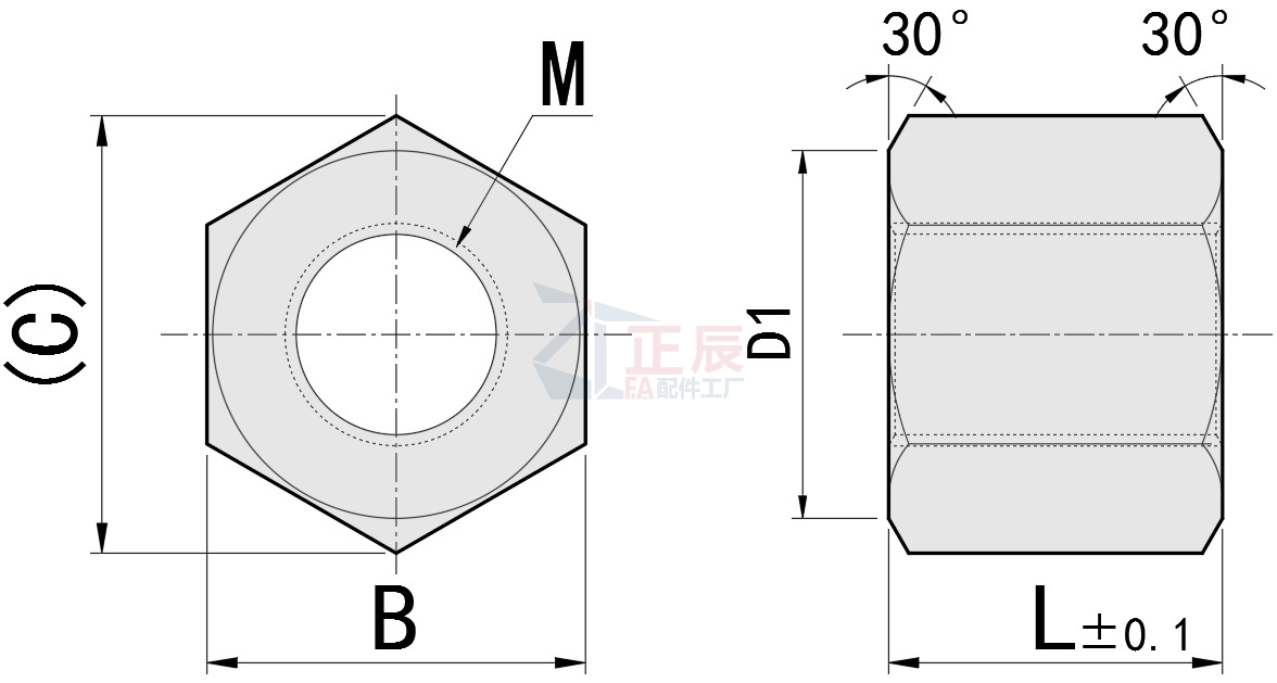 Tuercas hexagonales de longitud configurable NTFL NTFLS Tuercas altas
