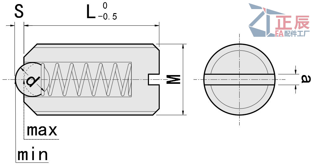 Hilo de émbolo de resorte de bola de plástico azul con bola de acero o bola de nailon ZPB